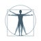 Cartoon Silhouette Vitruvian Man. Vector