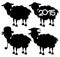 Cartoon silhouettes. Sheep.