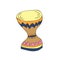 Cartoon simple drawing of indian and african traditional drum. Doodle design