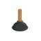 Cartoon simple gradient rubber plunger with little wooden handle.