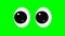Cartoon simple reading eyes on a green screen, or eyes looking left and right, or in different directions inserting