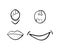 Cartoon simple smile set vector symbol icon design. Beautiful il