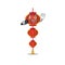 Cartoon Singing lampion chinese lantern while holding a microphone