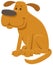 Cartoon sitting yellow dog animal character