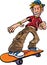 Cartoon skater on his skateboard