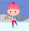 Cartoon skating girl