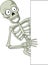 Cartoon skeleton holding blank sign