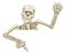 Cartoon Skeleton Pointing Down