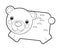 Cartoon sketch animal polar bear on white background illustration