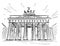 Cartoon Sketch of Brandenburg Gate, Berlin, Germany