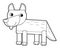 Cartoon sketch drawing australian scene with animal dingo on white background illustration