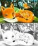 Cartoon sketch scene animals family of foxes illustration