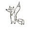Cartoon sketch travel fox