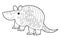 Cartoon sketchbook american scene with happy and funny armadillo on white background - illustration