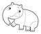 Cartoon sketchbook asian scene with happy and funny tapir on white background - illustration