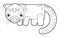 Cartoon sketchbook asian scene with small panda bear on white background - illustration