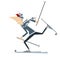 Cartoon skier man illustration