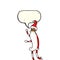 cartoon skinny santa with speech bubble