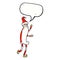 cartoon skinny santa with speech bubble