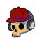 Cartoon skull with Earphones and hat