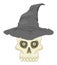 Cartoon skull in hat