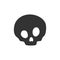 Cartoon skull silhouette. Pirate sign. Holly Roger icon. Death symbol