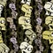 Cartoon skulls seamless pattern.