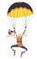 Cartoon skydiver isolated illustration