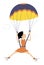 Cartoon skydiver woman