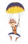 Cartoon skydiver woman illustration