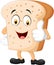 Cartoon slice of bread giving thumbs up