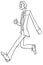 Cartoon slim guy comic character walking coloring page