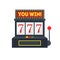 Cartoon Slot Machine with One Arm Gambling. Vector