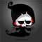 Cartoon small cute grim reaper character. Illustration isolated.