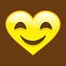Cartoon smile in the shape of a heart, chat, icon. Happy smile. Vector