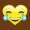 Cartoon smile in the shape of a heart, chat, icon. laugh to tears. The concept of happiness. Vector