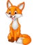 Cartoon smiley fox sitting