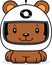 Cartoon Smiling Astronaut Bear