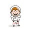 Cartoon Smiling Astronaut Face Vector Illustration