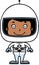 Cartoon Smiling Astronaut Girl