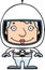 Cartoon Smiling Astronaut Woman