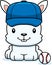 Cartoon Smiling Baseball Player Bunny