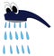 Cartoon of a smiling blue shower head vector illustration