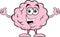 Cartoon smiling brain giving double thumbs up.