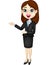 Cartoon Smiling business woman presenting