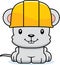 Cartoon Smiling Construction Worker Mouse