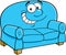 Cartoon smiling couch.