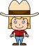 Cartoon Smiling Cowboy Girl
