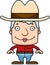 Cartoon Smiling Cowboy Woman