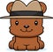 Cartoon Smiling Detective Bear